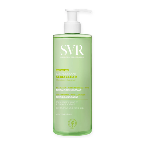 SVR - Sebiaclear Gel Moussant - Jemný exfoliační gel na mytí obličeje - 400 ml