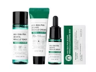 Some By Mi - 30 Days Miracle Starter - 30denní sada pro problematickou pleť - Čisticí mýdlo - 30 g + Tonikum - 30 ml + Sérum - 10 ml + Krém s kyselinami - 20 g